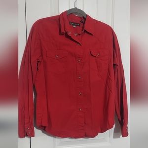 Red roper pearl snap